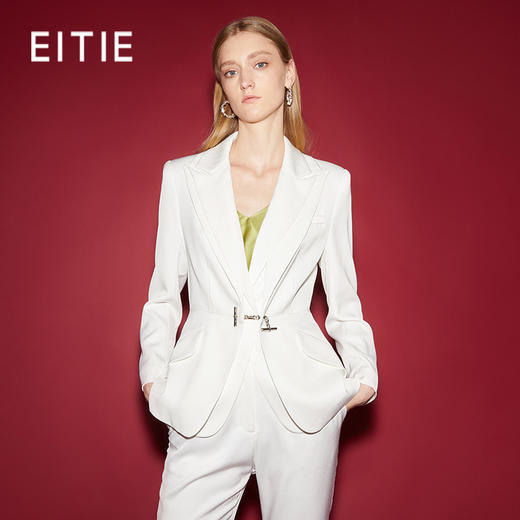 EITIE爱特爱秋季新款时尚气质通勤百搭简约收腰显瘦西装外套6703401 商品图1