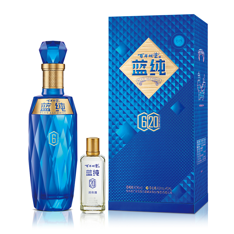 百年糊涂蓝纯620礼盒52度500ml+50ml