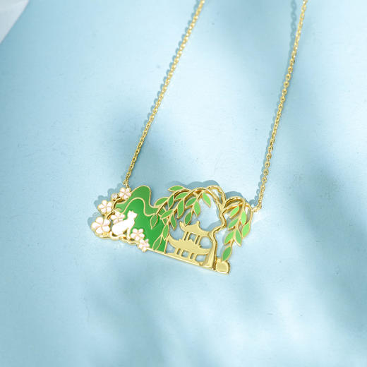 【宫里项链】宫笔生花珐琅项链  春夏款 商品图2