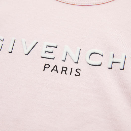 GIVENCHY 纪梵希  KIDS 奢侈品童装 女童粉色棉质LOGO印花长袖T恤 H15215 商品图4