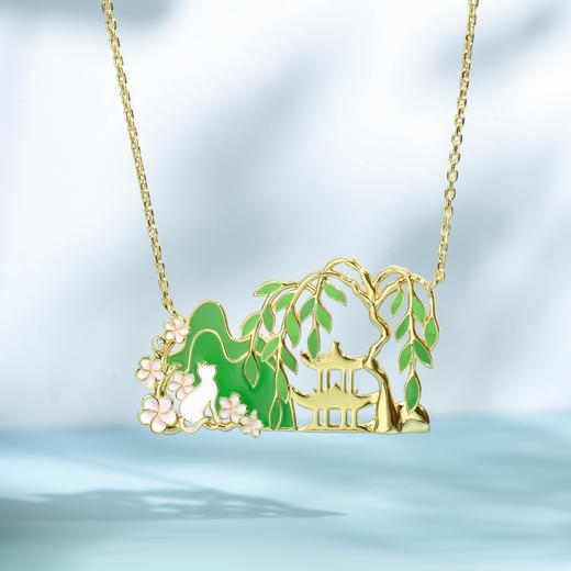 【宫里项链】宫笔生花珐琅项链  春夏款 商品图3