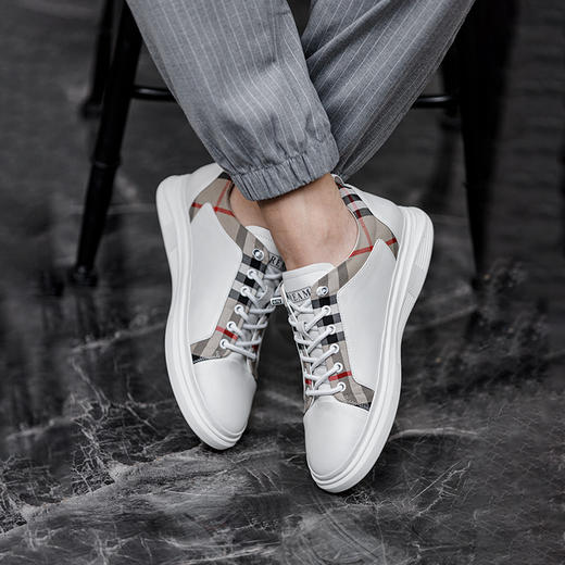 休闲增高鞋男隐形内增高鞋厚底男士运动透气板鞋男式 商品图3