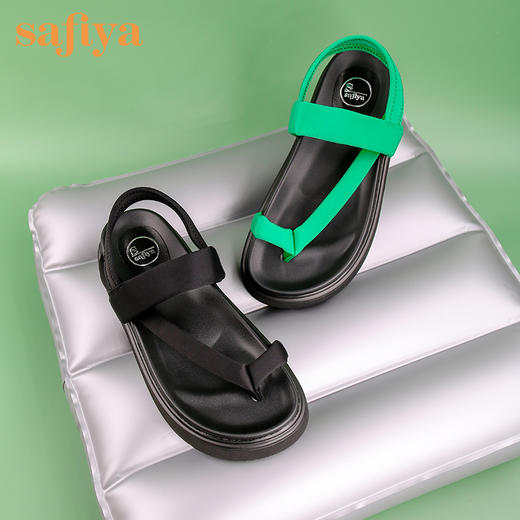 品牌定制| 索菲娅泡泡棉几何夹趾轻质凉鞋2022新款松糕厚底拖鞋SF22115403 商品图0