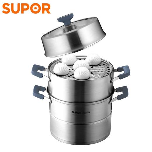 苏泊尔（509698）(SUPOR)味鲜Ⅱ.不串味三层可折叠不锈钢复底蒸锅带整格磁炉通用 SZ28E5 28cm 商品图0