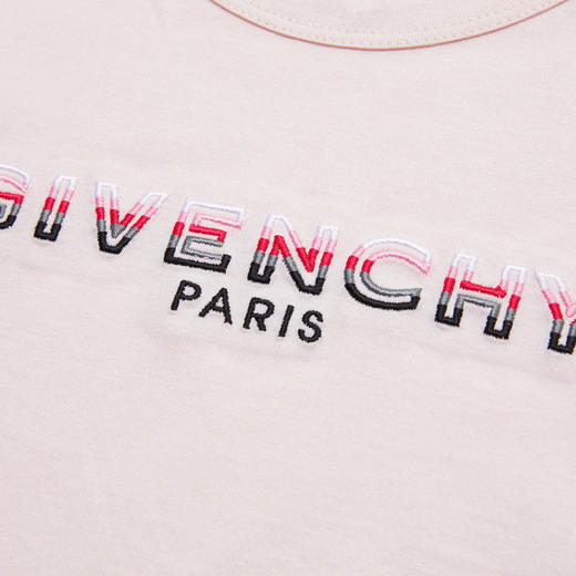 GIVENCHY 纪梵希 奢侈品童装 女童粉色棉质LOGO印花长袖T恤 H15215 商品图4