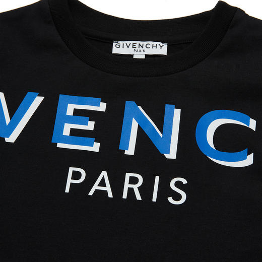 GIVENCHY 纪梵希 童装男童黑色字母印花T恤 H25285 商品图4