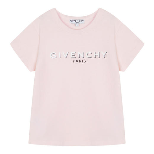 GIVENCHY 纪梵希  KIDS 奢侈品童装 女童粉色棉质LOGO印花长袖T恤 H15215 商品图0