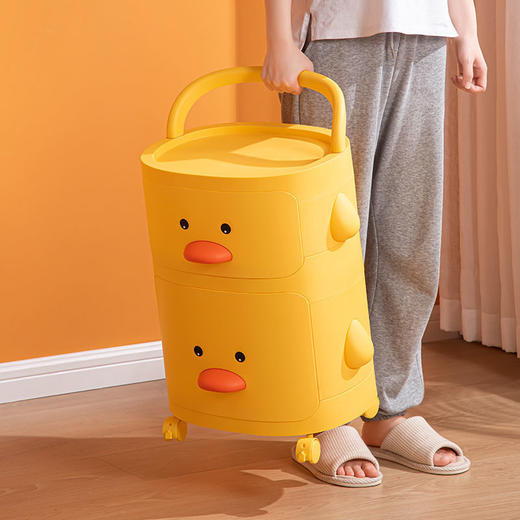 【小黄鸭收纳架】零食置物架儿童玩具收纳架子可移动多层客厅卧室宿舍储物整理神器 商品图2