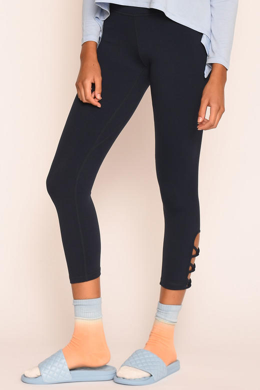 裸感高弹腿部织带九分紧身裤 商品图4