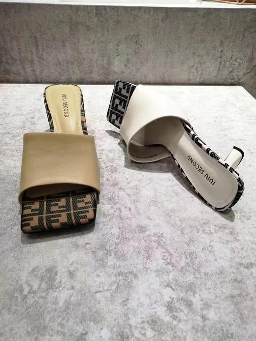 IUIU SECOND夏款时尚方头高跟皮凉拖鞋  U21BJ15711 商品图2