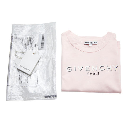 GIVENCHY 纪梵希  KIDS 奢侈品童装 女童粉色棉质LOGO印花长袖T恤 H15215 商品图2