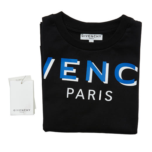 GIVENCHY 纪梵希 童装男童黑色字母印花T恤 H25285 商品图2