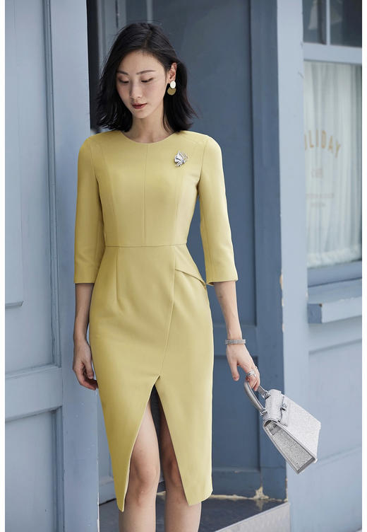 颈袖添香-连衣裙-“柠檬🍋汽水” 和“蓝色海滩” 是日清凉的向往 连衣8282514A 商品图0