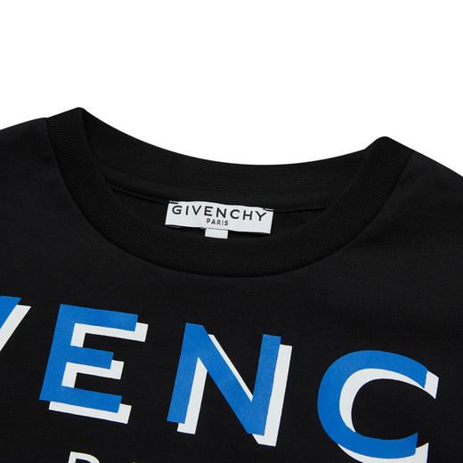 GIVENCHY 纪梵希 童装男童黑色字母印花T恤 H25285 商品图3