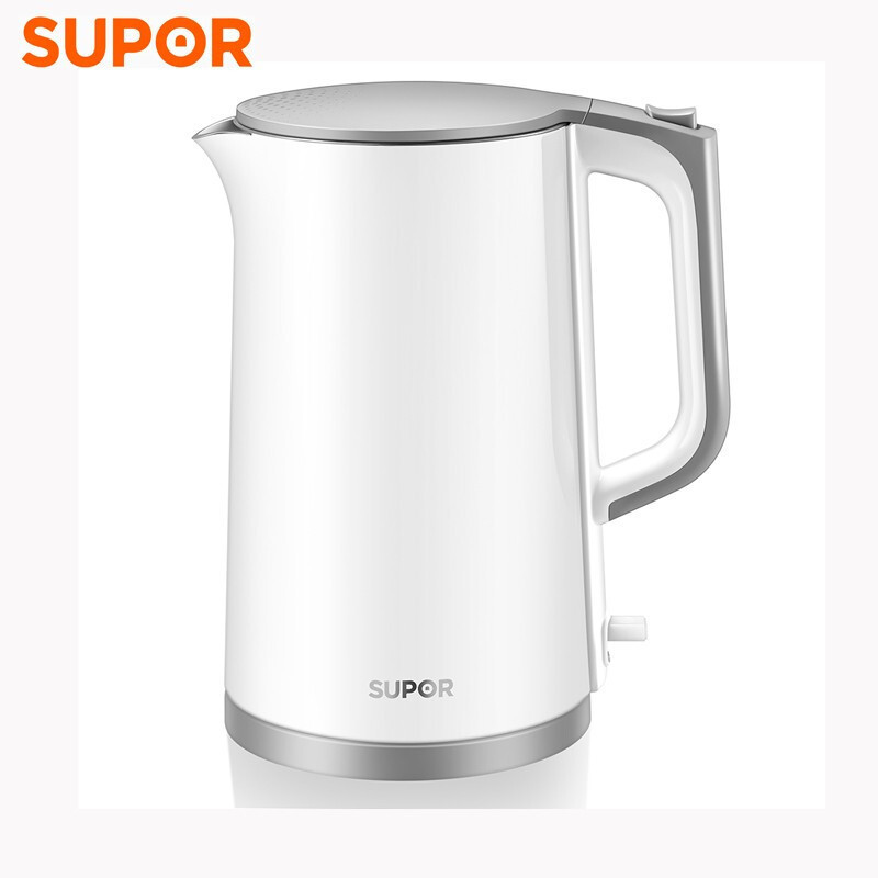 苏泊尔（509680）(SUPOR) SW-17S13A 电水壶 1.7L容量 全钢无缝内胆 双钢防烫保温 一键开盖 白灰英国品牌温控器