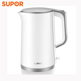 苏泊尔（509680）(SUPOR) SW-17S13A 电水壶 1.7L容量 全钢无缝内胆 双钢防烫保温 一键开盖 白灰英国品牌温控器