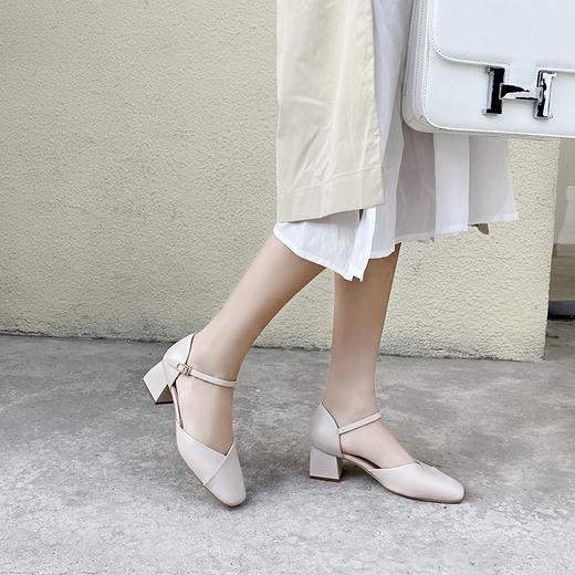 【ZHR】包头凉鞋女2022年夏季新款仙女风晚晚鞋粗跟玛丽珍单凉高跟鞋合集 商品图0