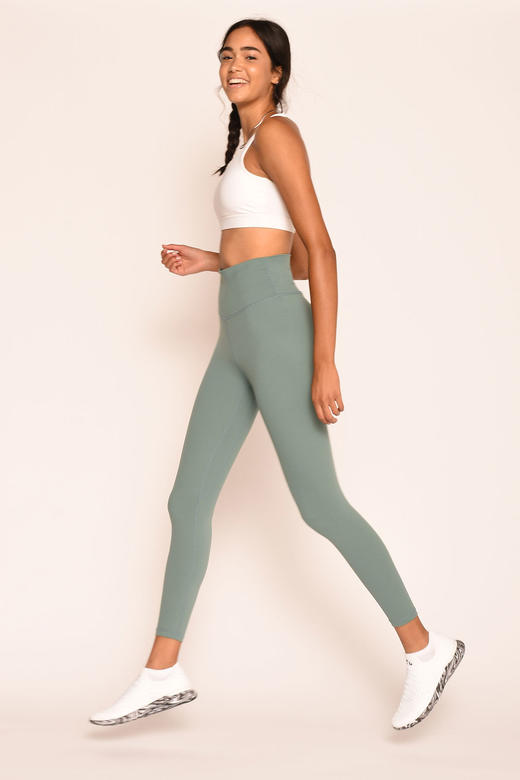 基础款裸感收腹高腰九分紧身裤 商品图0