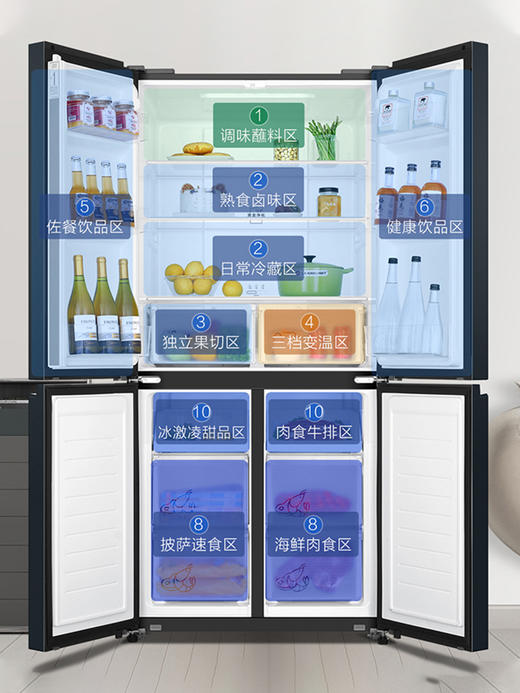 【节能之星系列】海尔466L大容量十字对开门变频一级风冷无霜冰箱BCD-466WGHTDEDC9 商品图2