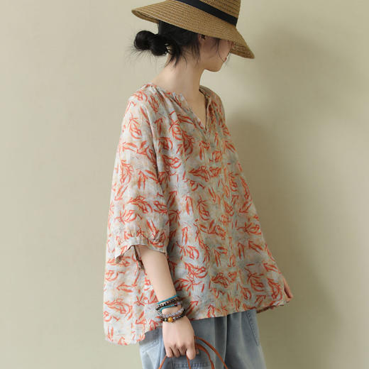 裁缝学苑AQ76 棉麻短袖衬衫纸样女夏大码衬衣女装V领上衣服装打板 商品图1