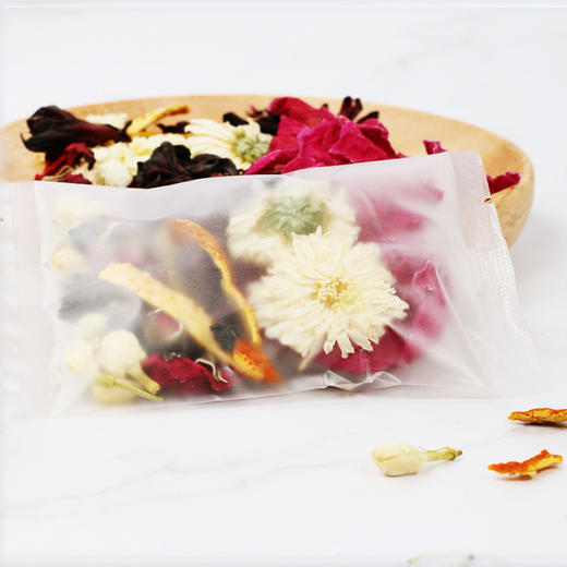 玫瑰洛神花茶+水果片茶 养生女人茶调理 美容养颜水果片茶包100克/盒玖瑰洛神花茶200克/盒 商品图2