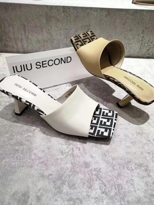 IUIU SECOND夏款时尚方头高跟皮凉拖鞋  U21BJ15711 商品图0