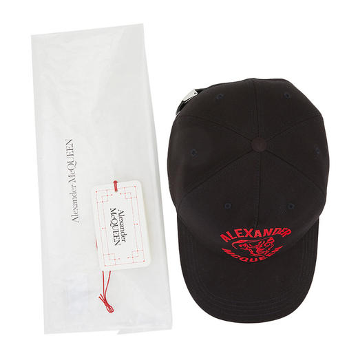 ALEXANDER MCQUEEN 亚历山大·麦昆 男士骷髅头字母徽标印花棒球帽 6802474105Q 商品图4