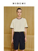 HIDEMI 度假系列简约手工包皮边圆领T恤 黑色/蓝色/奶油黄 商品缩略图2