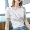 短袖T恤，设计感小众斜肩v领法式荷叶边上衣SG-T2X2553 商品缩略图2
