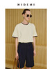 HIDEMI 度假系列简约手工包皮边圆领T恤 黑色/蓝色/奶油黄 商品缩略图5