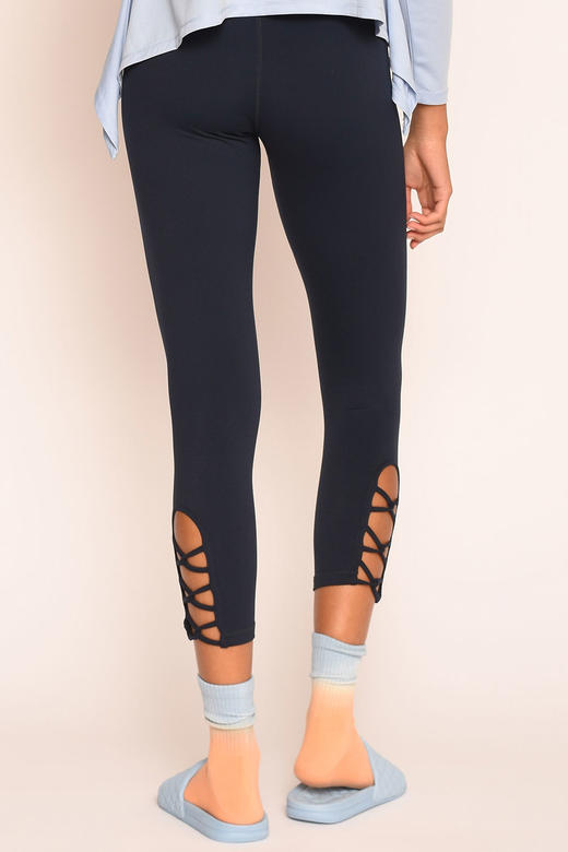 裸感高弹腿部织带九分紧身裤 商品图5