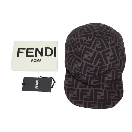 FENDI 芬迪 男士FF经典标识梭织帽 FXQ825AH7U 商品图4