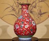 红地扒花缠枝莲玉壶春瓶 商品缩略图0