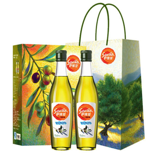 中粮悠采 食用油 萨维亚特级初榨橄榄油礼盒 500ml*2 商品图1