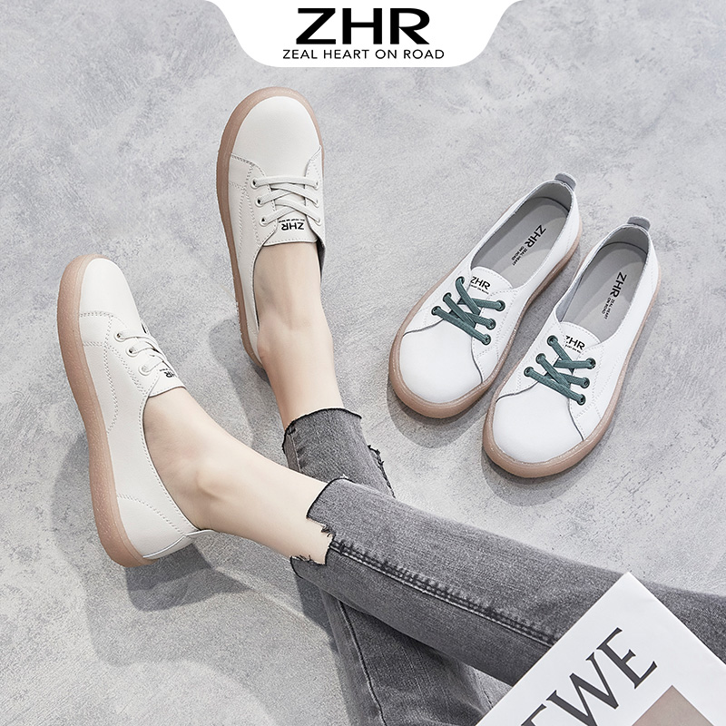 【ZHR】2022小白鞋女鞋软底果冻夏季新款透气平底一脚蹬休闲板鞋