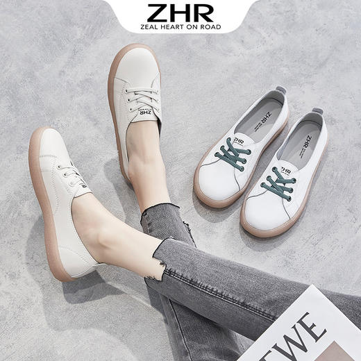 【ZHR】2022小白鞋女鞋软底果冻夏季新款透气平底一脚蹬休闲板鞋 商品图0