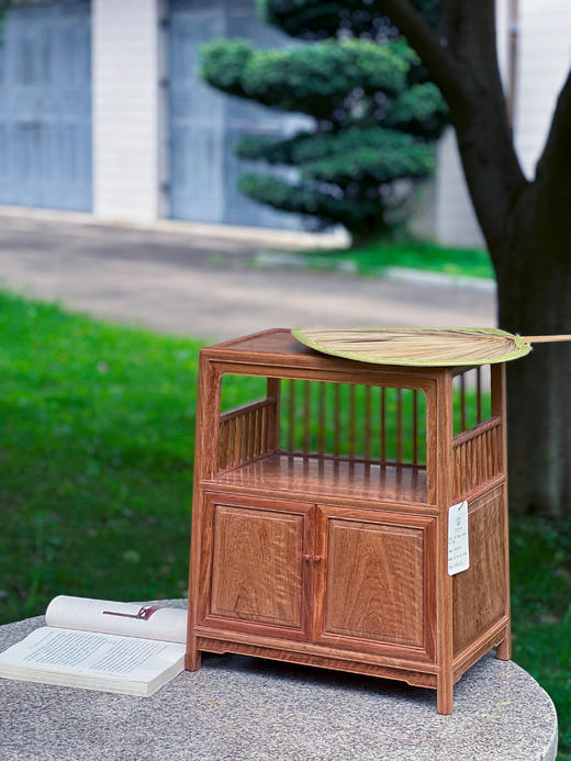 红桥红  家具严选  缅甸花梨(大果紫檀）  【39直棂 小茶水柜】 商品图1