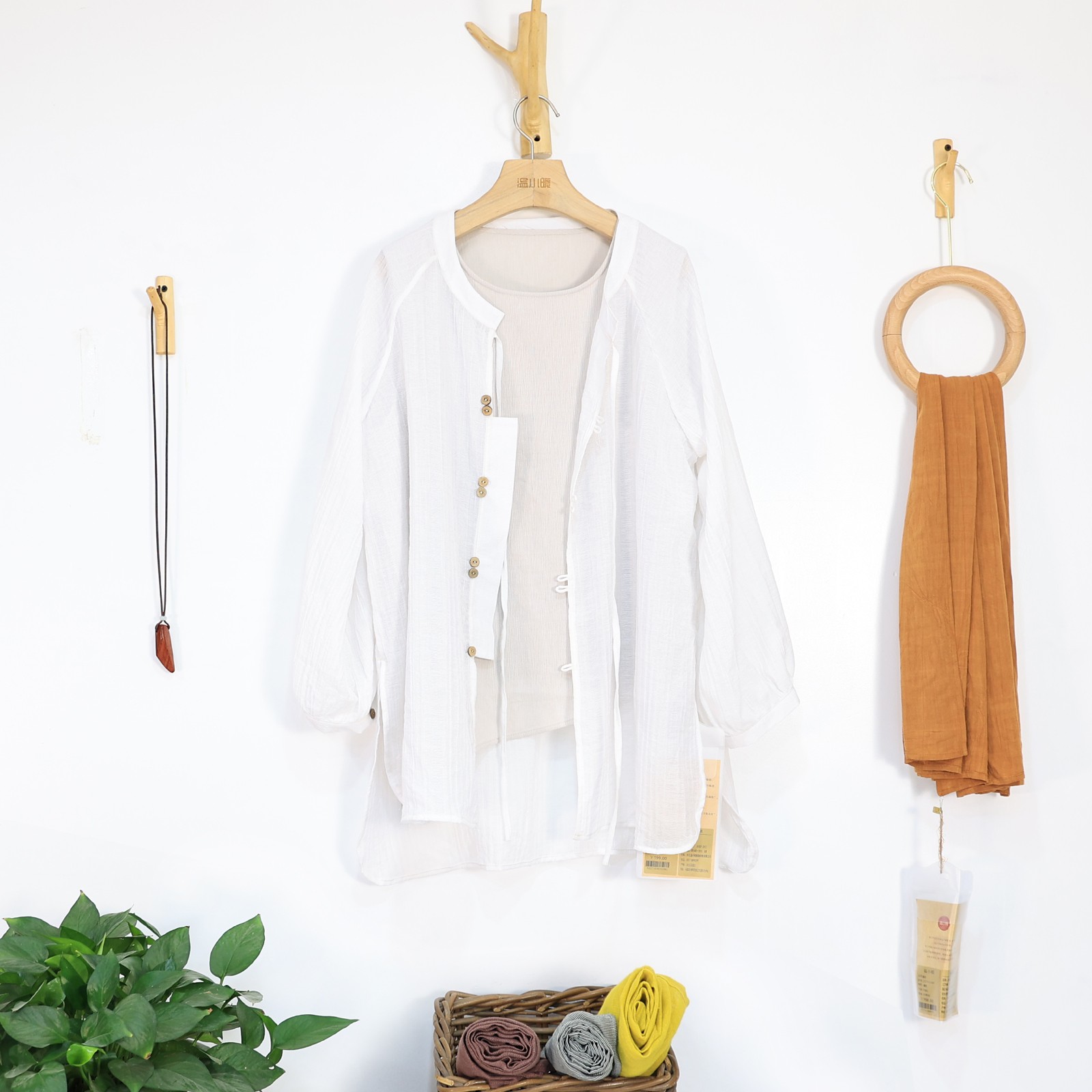 预售;圆领衬衫（22710244-缎白）