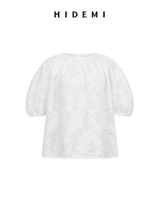 HIDEMI 度假系列浮雕剪花三件套 茧型半身裙/短袖上衣/长袖衬衫 商品图13