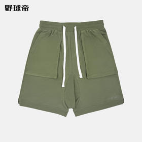 野球帝官方夏季短裤280克重磅宽松透气低裆纯色休闲男六分针织裤