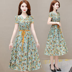 YWE HHB2840气质减龄印花时尚连衣裙