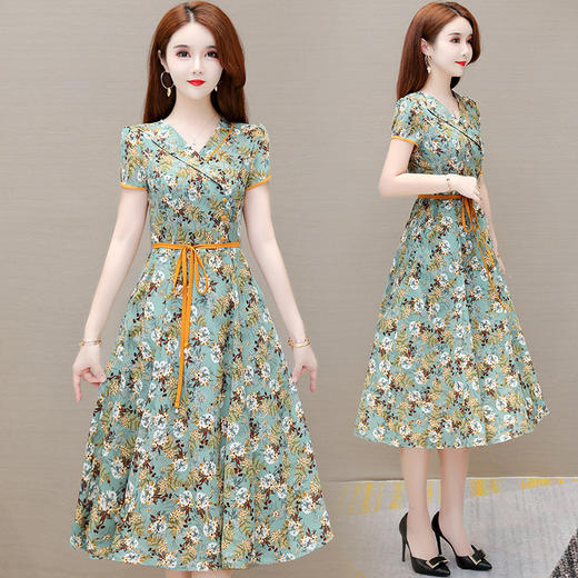 YWE HHB2840气质减龄印花时尚连衣裙 商品图0