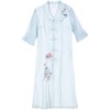 XH21C0828 2022夏季新品中国风复古文艺刺绣连衣裙复古盘扣气质连衣长裙薄款 商品缩略图4