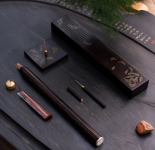 【团购展示】飘·嵌铜丝简香盒四件套（紫光檀） 商品图0