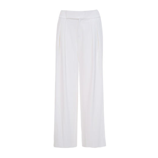 EITIE爱特爱秋季新款高腰宽松白色通勤简约垂坠显瘦阔腿裤女C2205008 商品图4