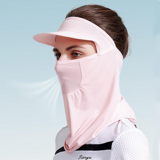 【冰丝透气，凉爽不闷，紫外线阻隔率≥98！ 】全方面防晒保护，夏季骑行透气面纱，护颈护耳防晒面罩，防紫外冰丝防晒口罩 商品图2