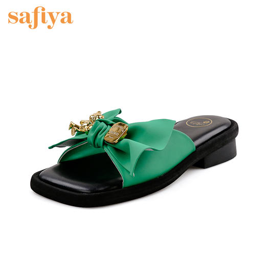 品牌定制| 索菲娅小熊蝴蝶结软弹棉花感拖鞋2022新款时尚方头凉拖SF22110403 商品图0