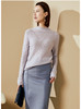 “烟雾紫”闪闪羊绒衫J20424682A 颈袖添香品牌秋冬OL女中长款羊绒毛衣长袖冬季套头 商品缩略图1