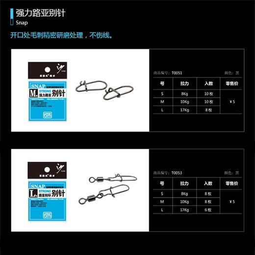 蓝旗鱼强力转环路亚别针 商品图3