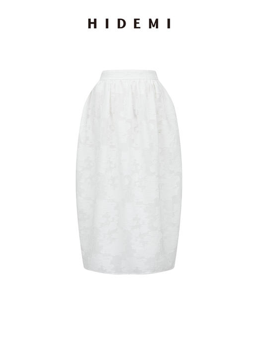 HIDEMI 度假系列浮雕剪花三件套 茧型半身裙/短袖上衣/长袖衬衫 商品图14